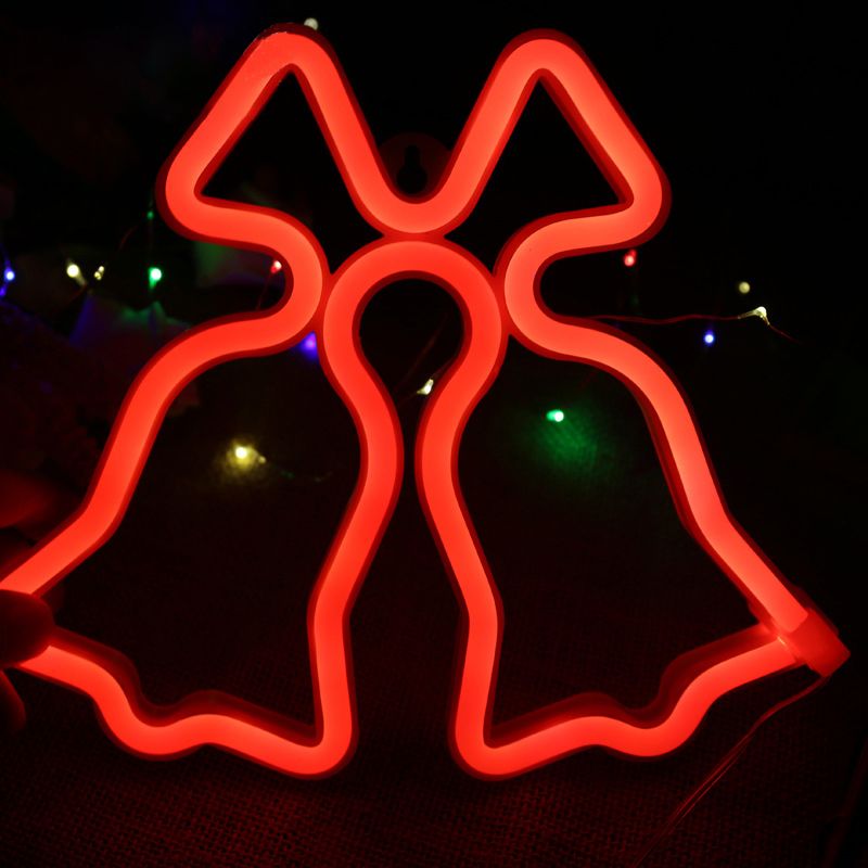 Jingle Bell Mini Lámpara de noche Led de plástico moderno Iluminación de mesita de noche para Navidad