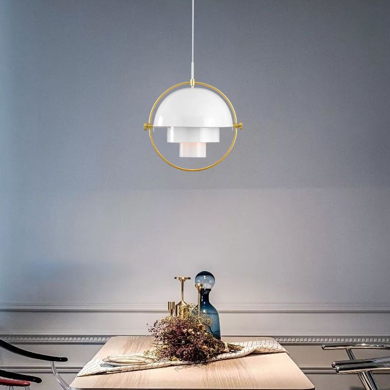 Rollover Quart-Sphere Pendant Lighting Postmodern Metal Single Restaurant Hanging Light