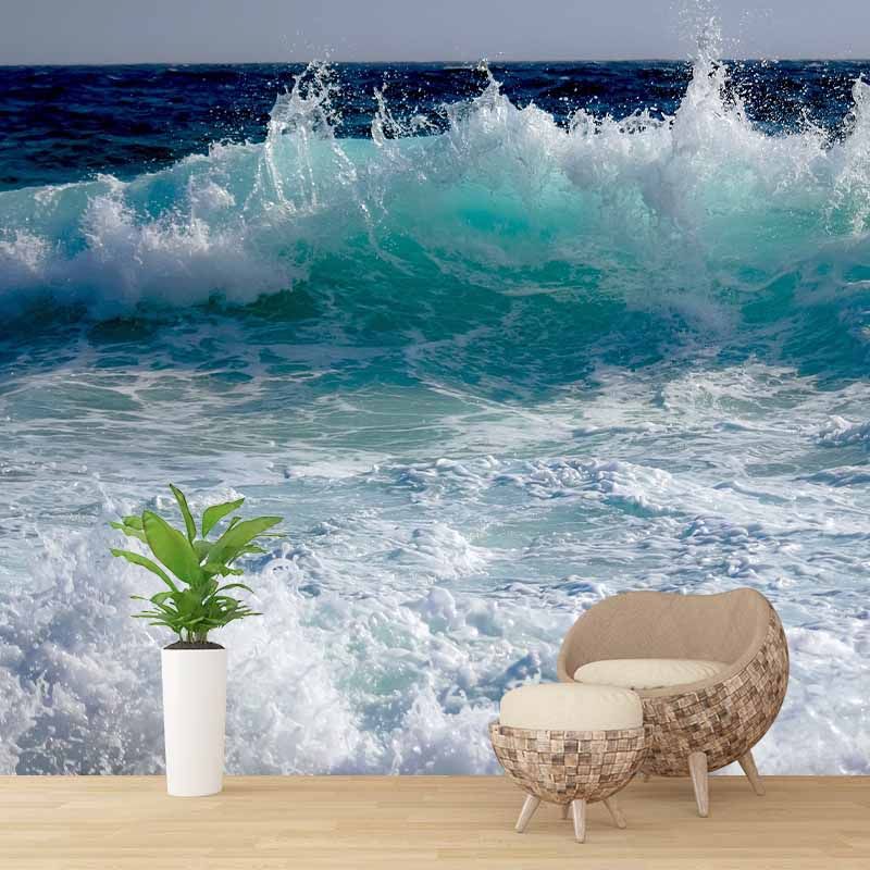 Sea Print Tropical Peel and Stick Wall Mural Photography Stain Resistant