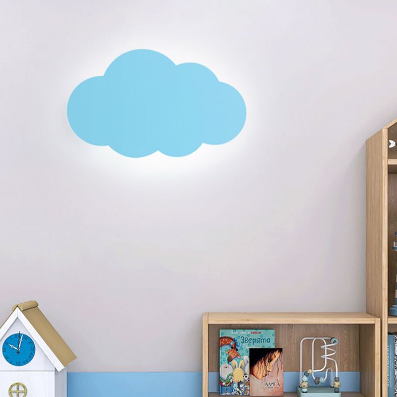 Modern Style Cloud Shape Wall Sconce Metal 1 Light Wall Light for Children's Room