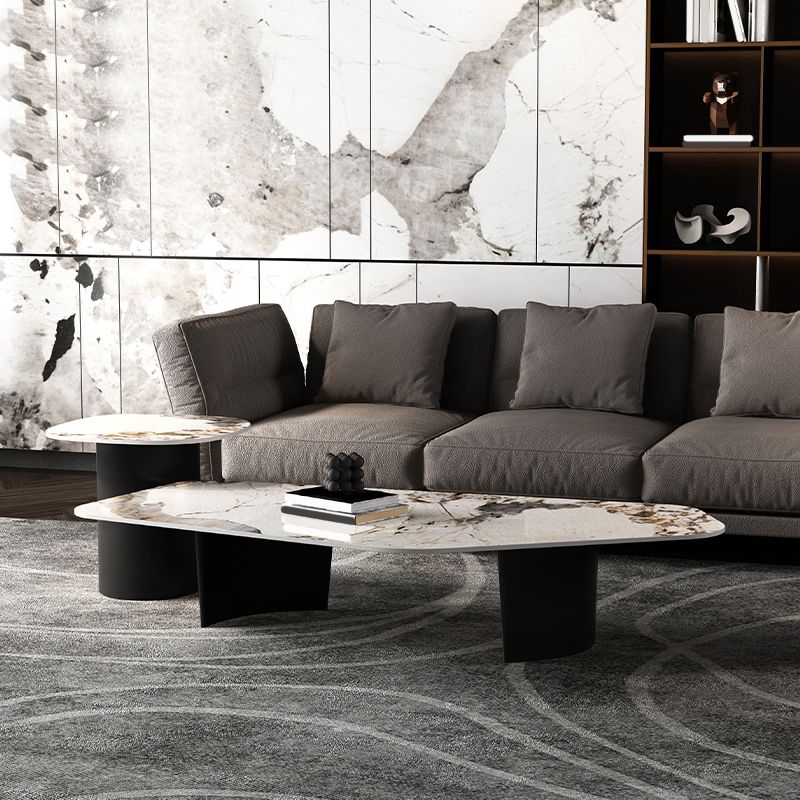 Abstract Cocktail Table Contemporary Slate Top Coffee or End Table