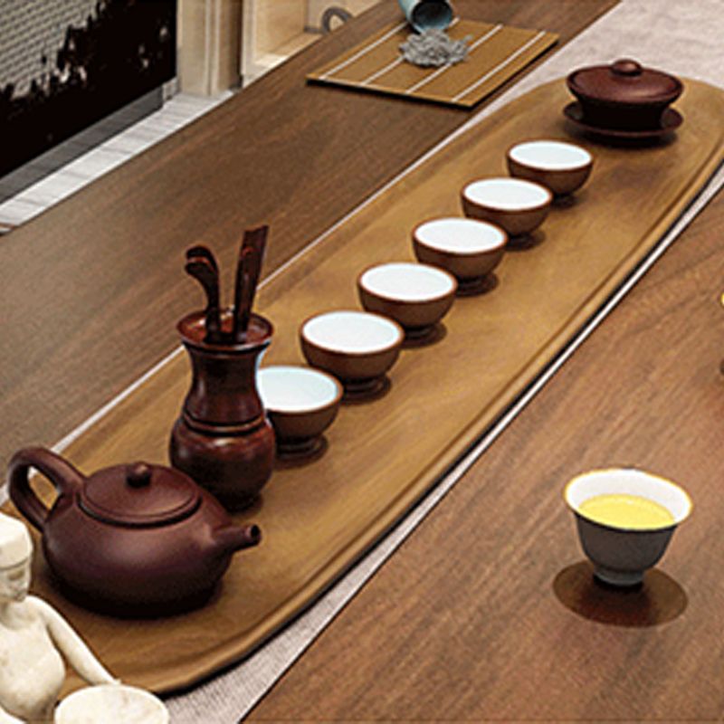 Glam Wooden Dining Rectangle Table with Wooden Legs for Kitchen