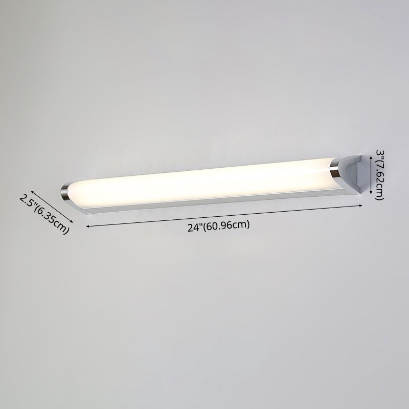 Silver Linear LED Wall Lamp in Modern Minimalist Style Aluminium Wall Light with Acrylic Shade