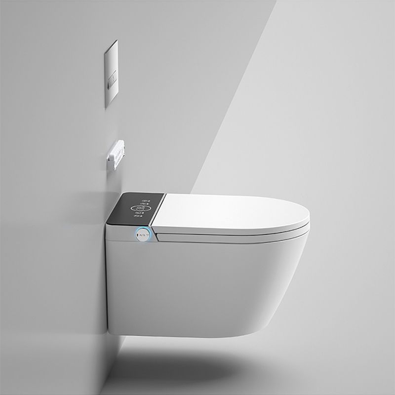 Contemporary Wall Mounted Bidet Elongated Foot Sensor Ceramic White