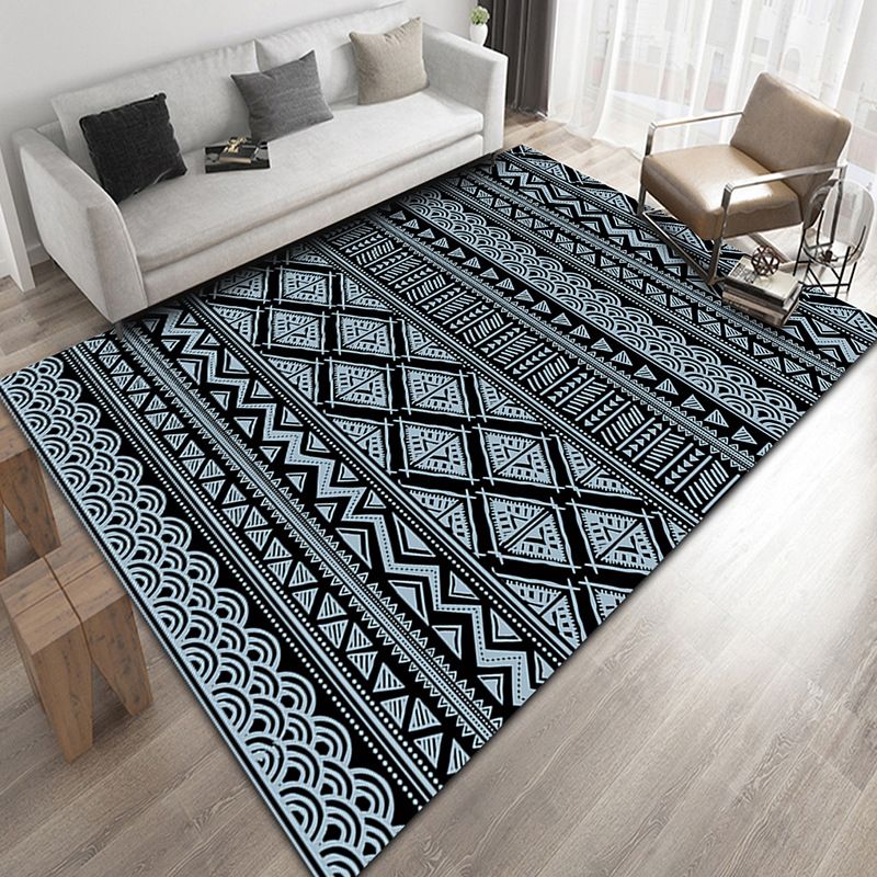 Victoria Boho-Chic Rug Tribal Symbols Area Carpet Friendly Washable Carpet for Living Room
