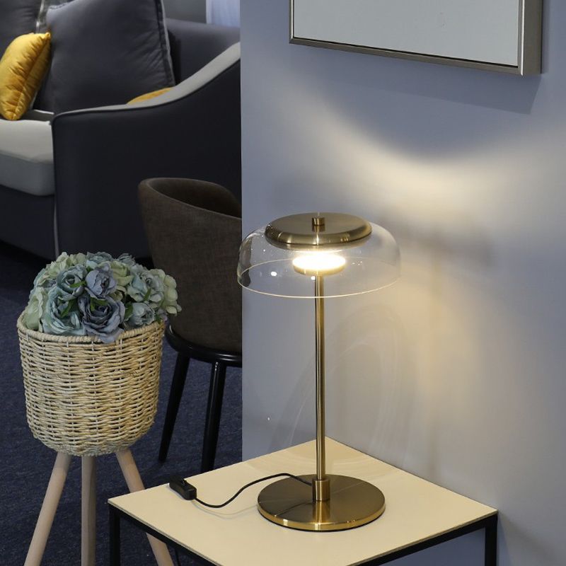 Modern Desk Lamp Household Desk Lighting Fixture with Glass Shade for Bedroom