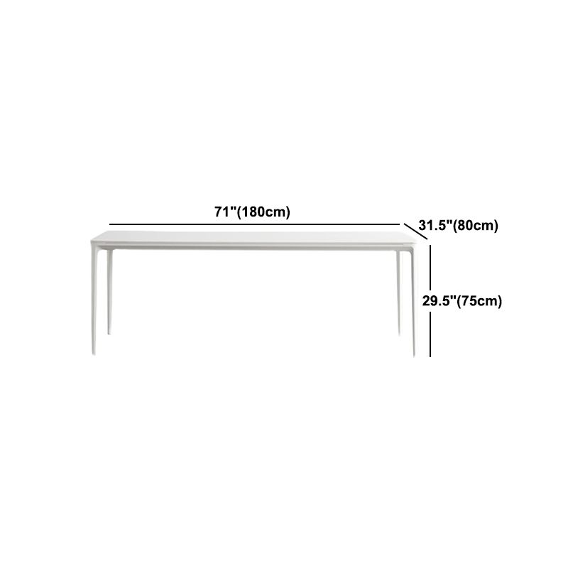 Modern White Dining Table Set 1/2/5/6/7 Pieces Rectangle Dinette Set with Sintered Stone