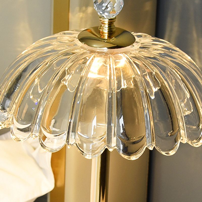 Modern Minimalist Style Dome Nightstand Lamp Glass 1 Light Table Lamp for Bedroom
