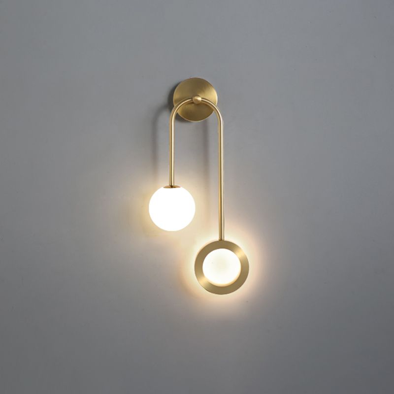 Lámparas de pared globales lámpara de montaje de pared de vidrio LED moderno de 1 luces para dormitorio