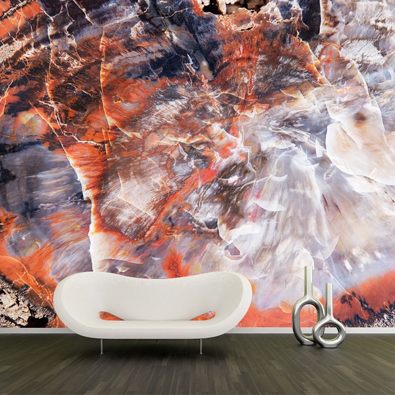 Red Brown Rock Painting Murals Abstract Modern Waterproof Wall Covering for Home