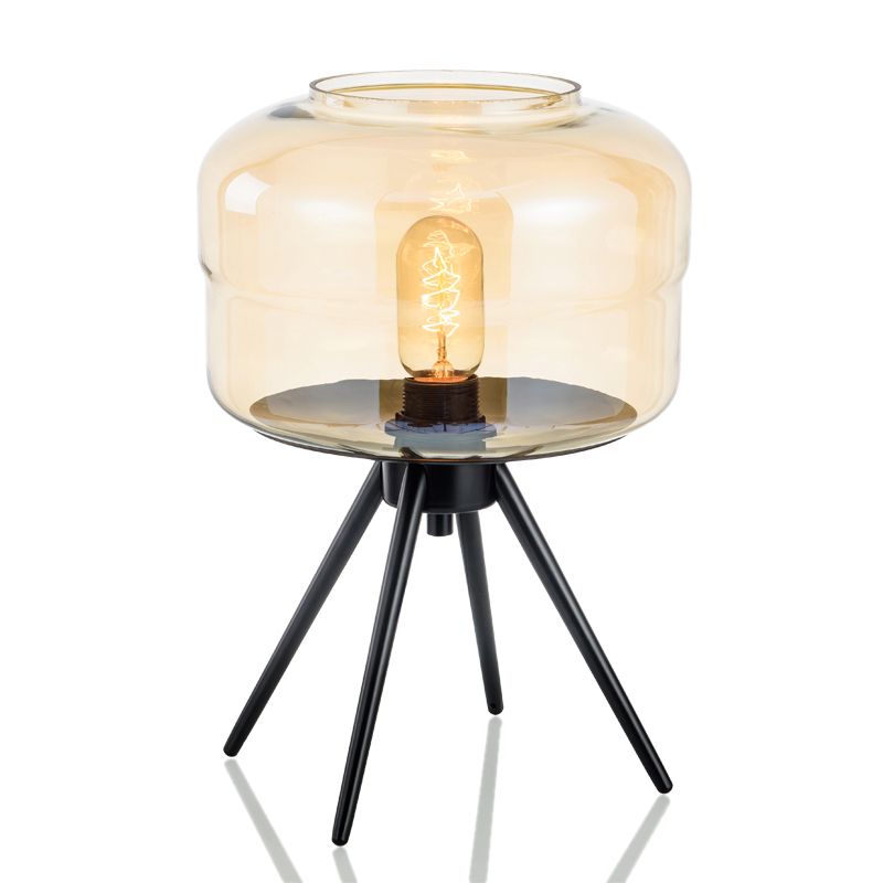 Geometric Shape Glass Table Lamp Modern Style 1 Light Table Lamp Fixtures