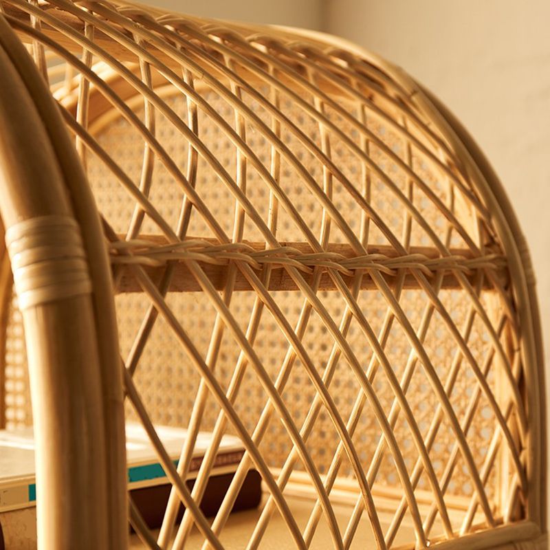 Modern Closed Back Natural Shelf Bookcase Bamboo Shelves Included Shelf for Bedroom