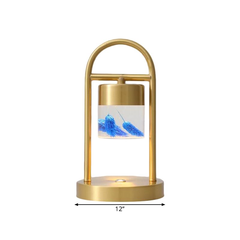 GOUD KOLOM TABEL LAMP EENVOUDIGHEID DUIST GLAS LED BALIC LICHT MET U-vormig metalen frame