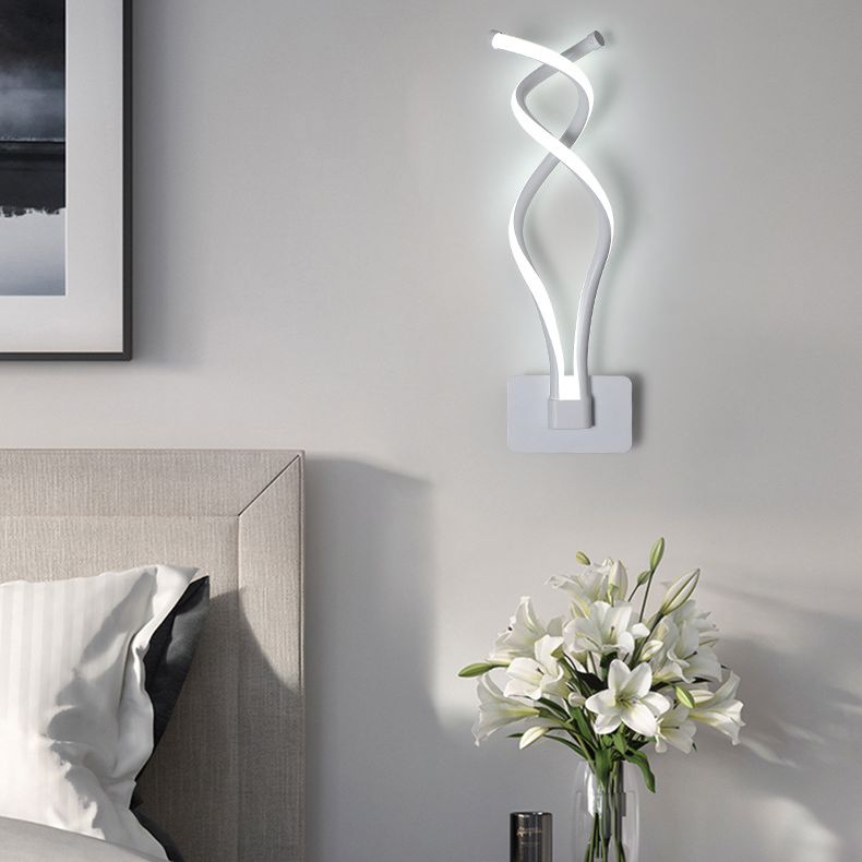 White Linear LED Wall Light in Modern Concise Style Aluminium Wall Lamp with Silicone Shade