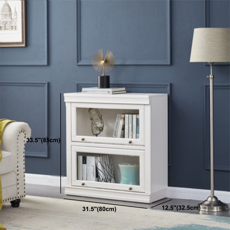 Modern Style Solid Wood Bookcase Rectangular Shelves with Doors