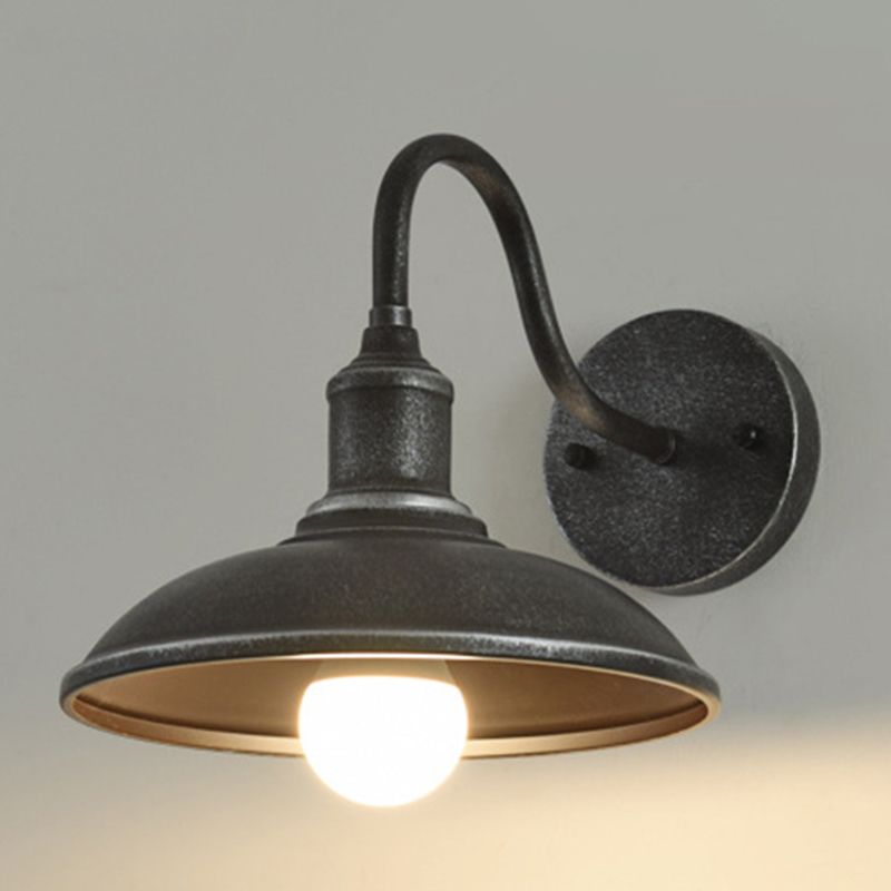 Industrial Outdoor Sconce Lighting Bran Shade Down Lighting Wall Mount Light