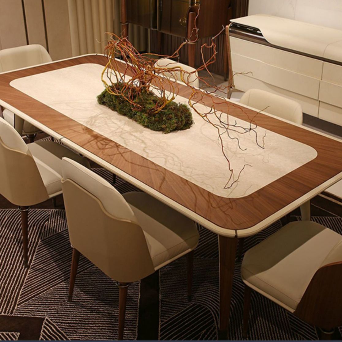 Solid Back Chair Scandinavian Design Armless Leather Dining Chair