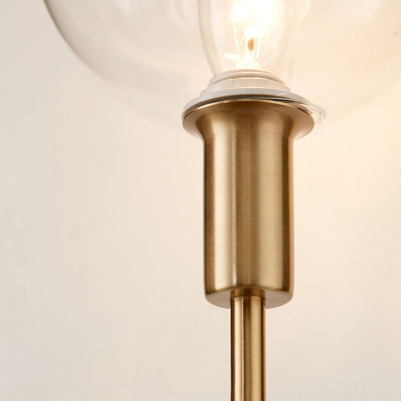 Modern 1 Bulb Wall Mount Lamp Brass Finish Pencil Armed Sconce Light with Clear Wine Glass Shade
