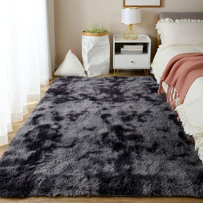 Relaxing Solid Shag Rug Polyester Indoor Carpet Non-Slip Backing Area Carpet for Home Decoration