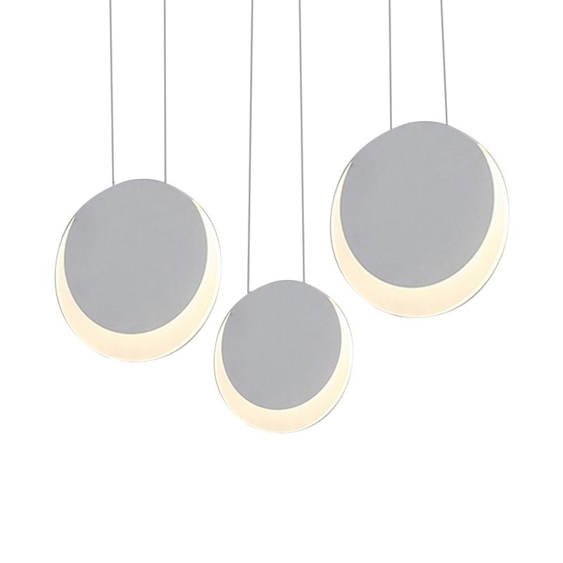 Colgante múltiple en forma de luna metal nórdico 3/4/5 luces blanca clúster luz de colgante en luz cálida/blanca