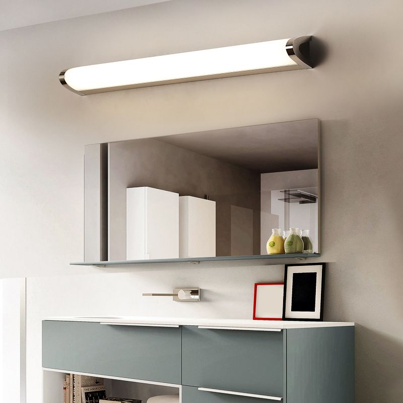 Silver Linear LED Wall Lamp in Modern Minimalist Style Aluminium Wall Light with Acrylic Shade