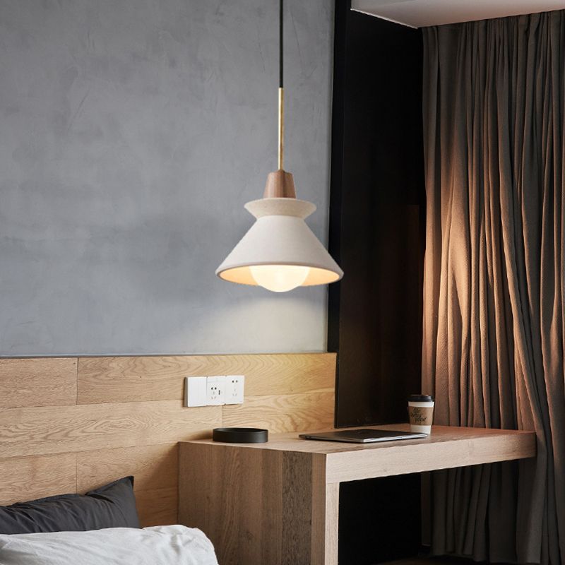 Nordic Simple Cement Single Head Chandelier Hardware Boom Wooden Lamp Holder for Bedroom Headboard