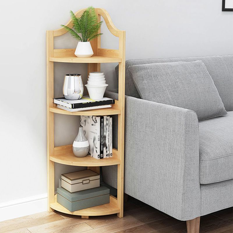 Modern Style Open Back Bookshelf Vertical Wooden Bookcase with Shelves