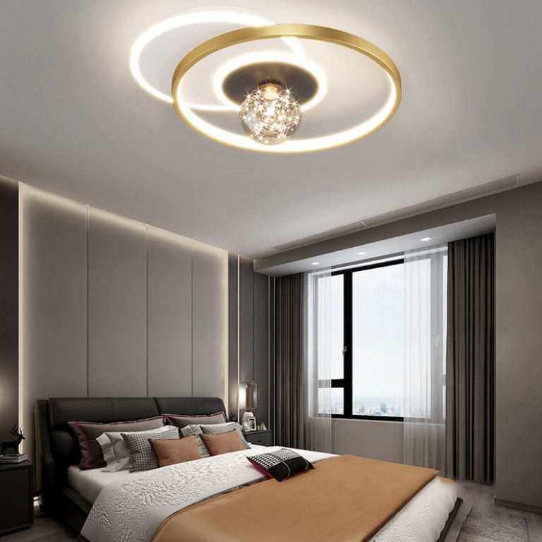 Plafonnier de chambre rond moderne encastré en métal