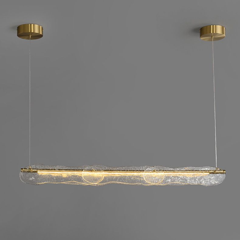 Luces colgantes de isla lineal accesorios de iluminación de lámparas de vidrio modernos para restaurante
