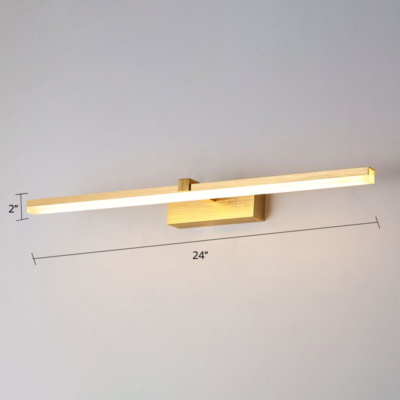 Gold Stick Shaped Bath Lighting Simplicity Metal LED Vanity Light Fixture for Bathroom