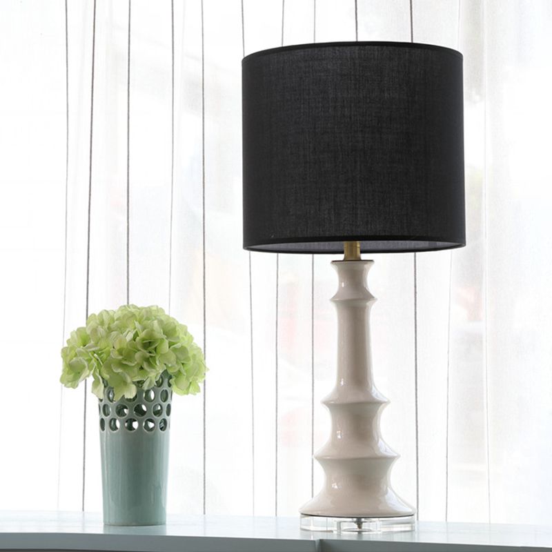 Lampe de nuit à teinte droite tissu contemporain 1 tête de lecture de tête en noir
