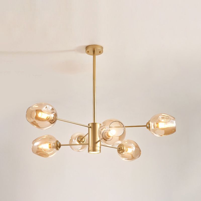 Luces de techo colgantes de vidrio de lámpara de Sputnik de lámpara moderna con cable colgante para sala de estar