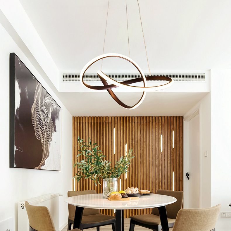 Modern Twist Suspended Lighting Fixture Metallic Pendant Lighting Fixtures for Restaurant