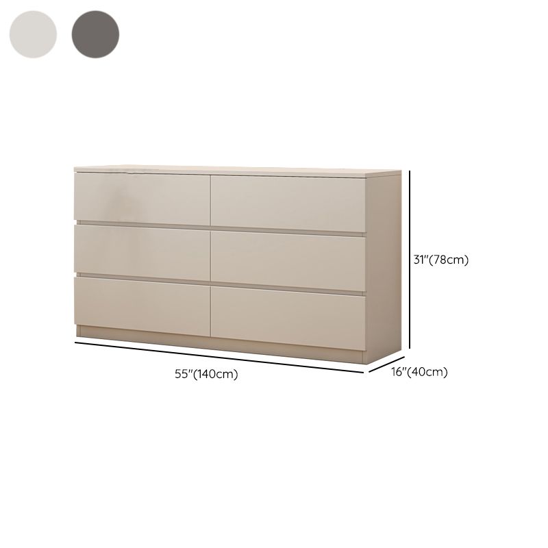 Modern Horizontal Storage Chest with 6 Soft-Close Drawers for Home