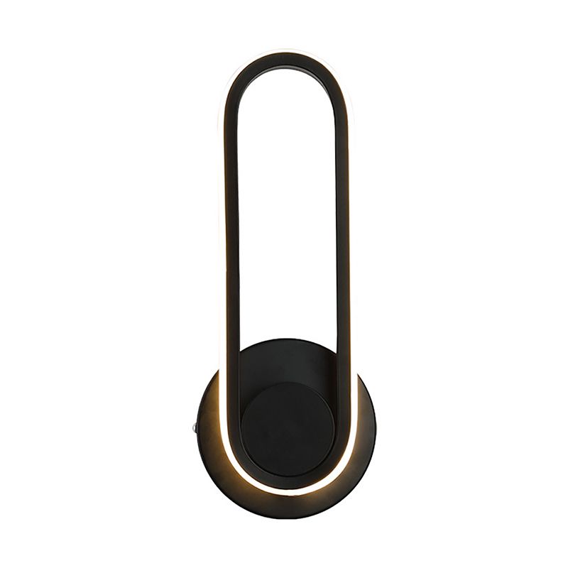 Oval Shape Metal Wall Light Modern Style 1 Light Wall Mount Light