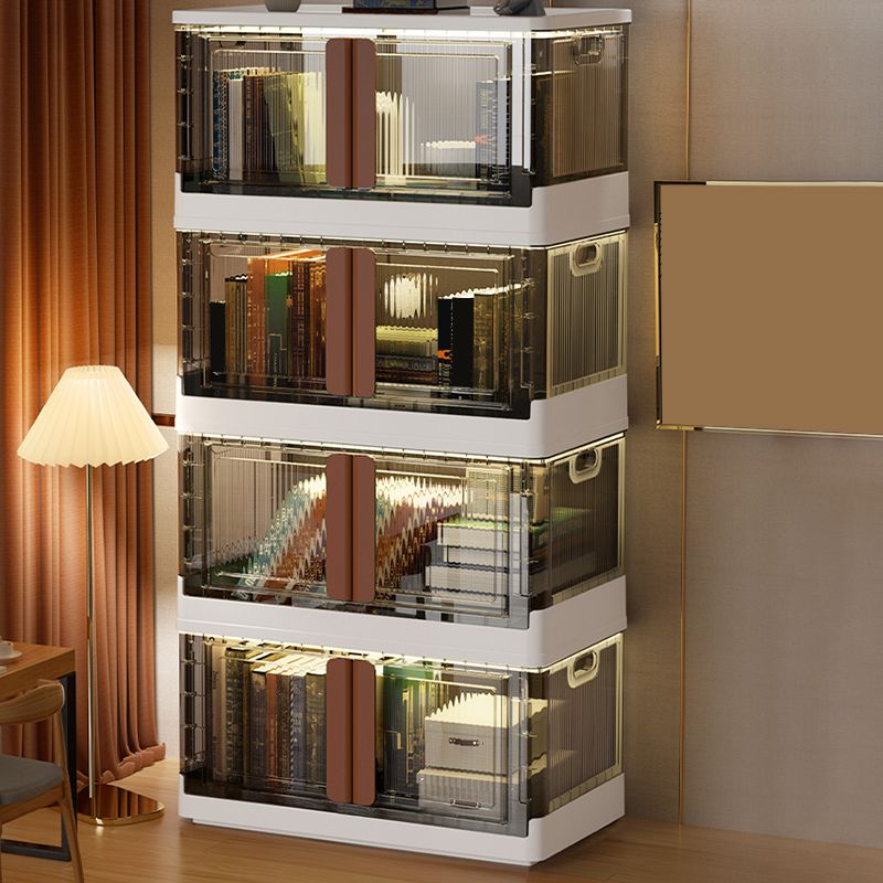 Contemporary Shelf Bookcase Folding Closed Back Plastic Bookcase