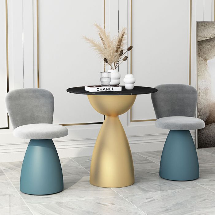 Minimalist Round Shape Sintered Stone Dining Table Standard 27.5 inch Dining Table for Kitchen