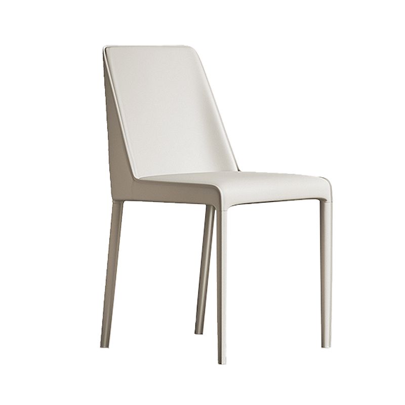 Sillas laterales de comedor con respaldo sólido de diseño moderno, sillas de comedor sin brazos de cuero para cocina