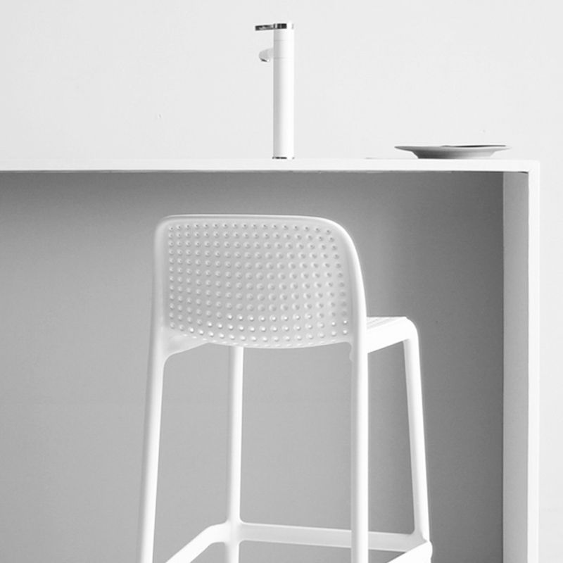 Modern Plastic Footrest Bar Stool Low Back Coffee Shop Counter & Bar Stool