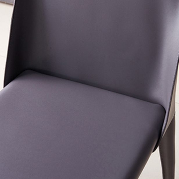 Minimalist Design Leather Dining Chair for Home Solid Back Chair