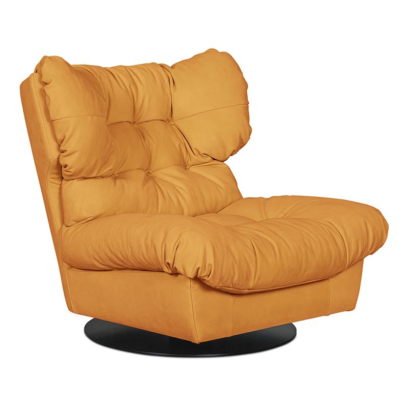 Contemporary Armless Accent Chair Modern Biscuit Back Accent Chair