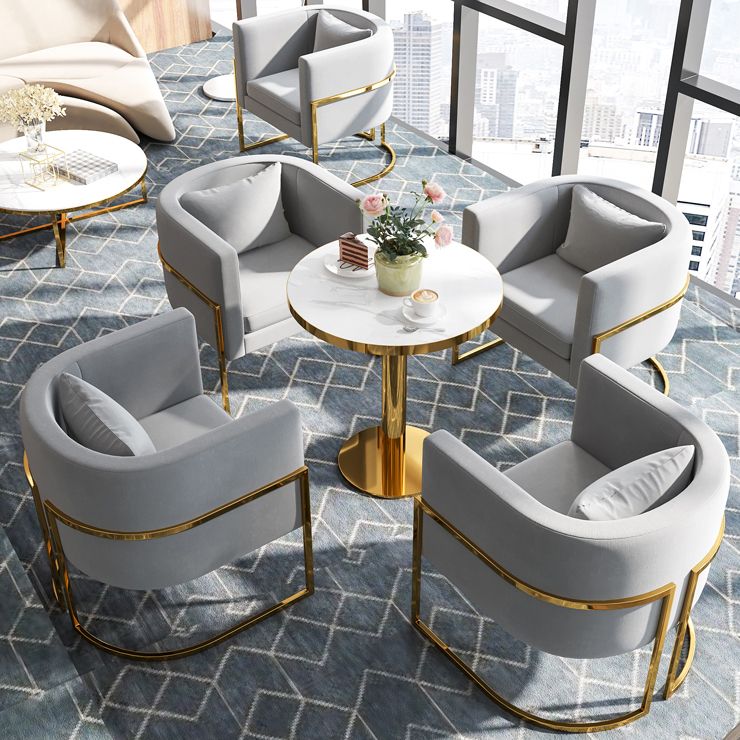 Glam Style Marble Dining Table 1/2/3/4/5 Pieces Dining Set for Home Use