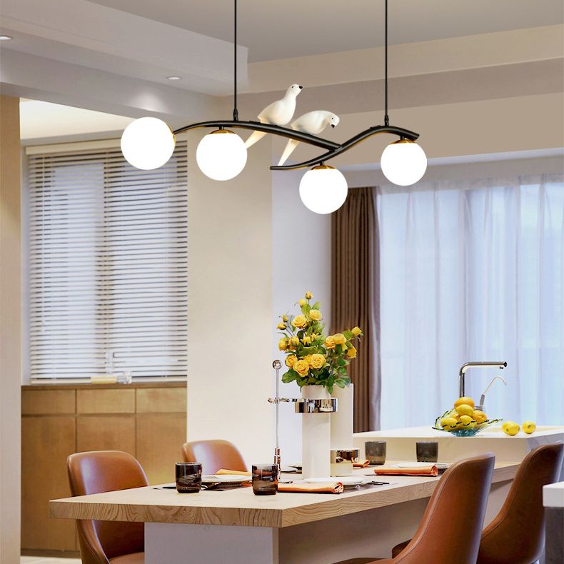 Spherical Large Kitchen Pendant Lights Glass Modern Simplicity Island Chandelier Lights for Restaurant