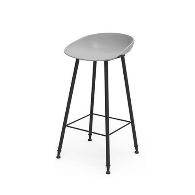 Modern Backrest Counter Stool Iron Cafe Bar Stool with Pedal and Acrylic Seat