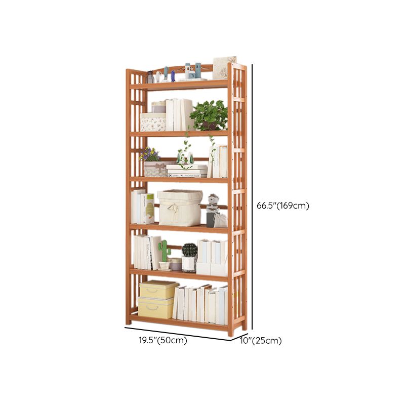 Contemporary Bookcase Open Shelf Bamboo Vertical Shelf Bookcase