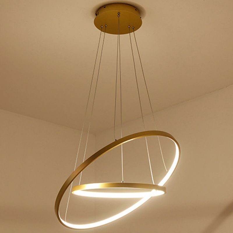 Circle Multi-layer Hanging Light Modern Style Multi Lights Metal Pendant Lights