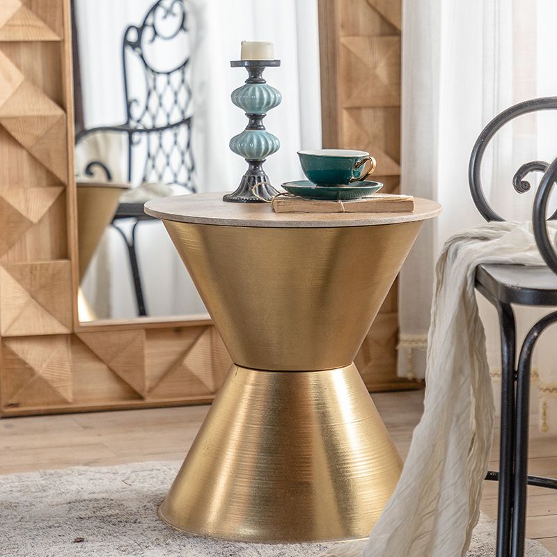 17" Wide French Country Side Table Metal Round Accent Side Table