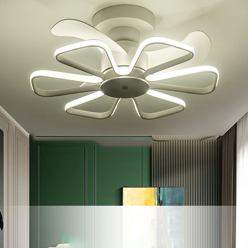 Geometric Shape Metal Ceiling Fans Modern Multi-Lights Ceiling Fan Lamp Fixture