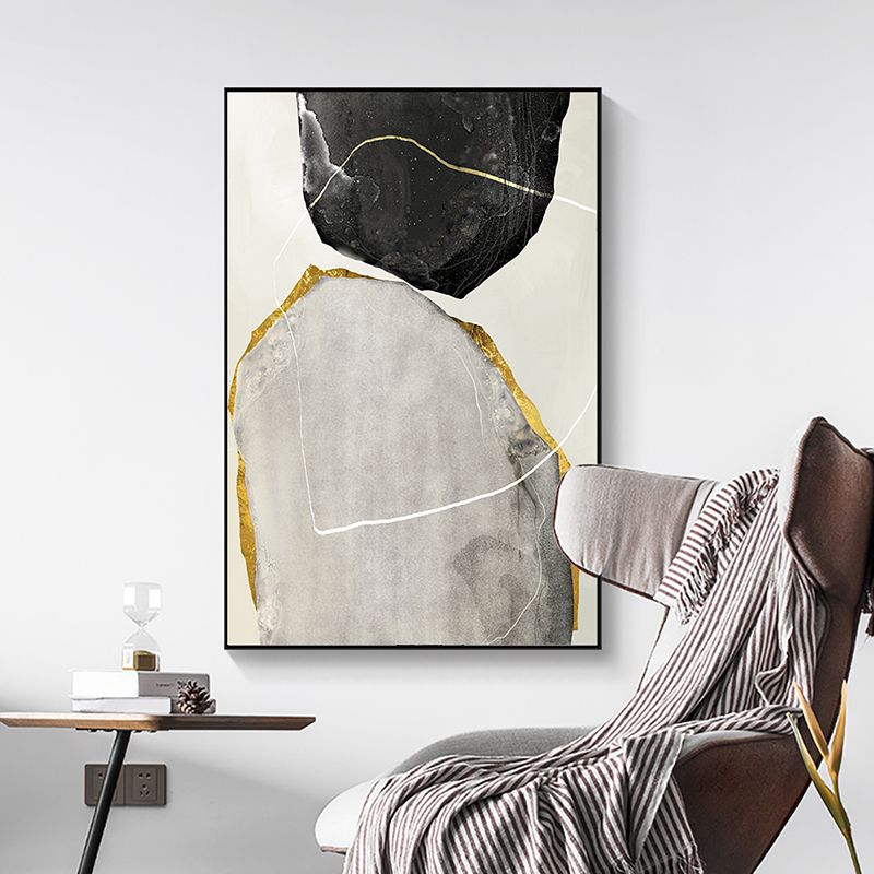 Textured Marble Pattern Painting Canvas Scandinavian Style Art Print for Playroom