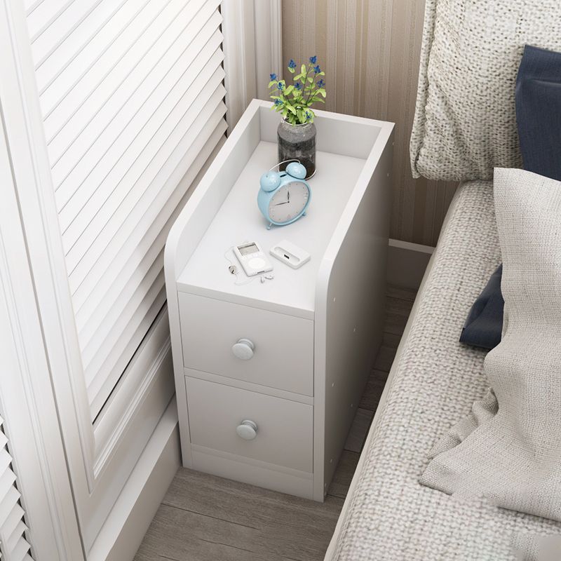 Wood Nightstand with Drawer Storage 20-inch Tall Modern Night Table